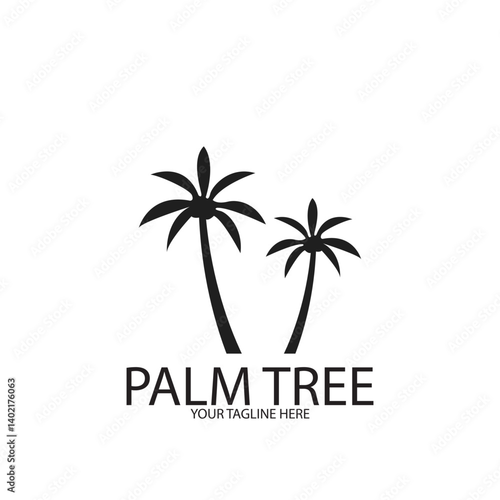 Palm tree summer logo template Palm tree summer logo template