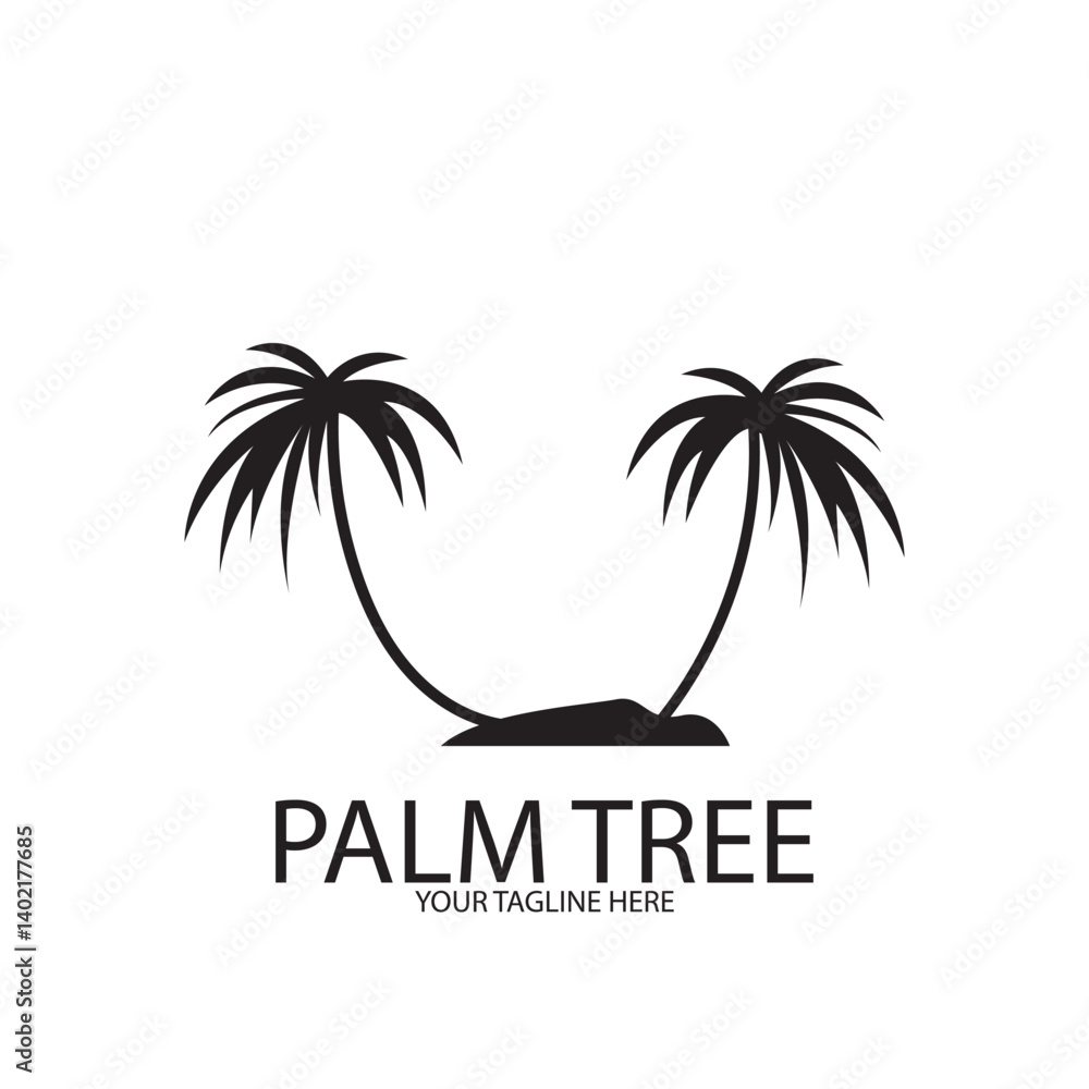 Obraz premium Palm tree summer logo template