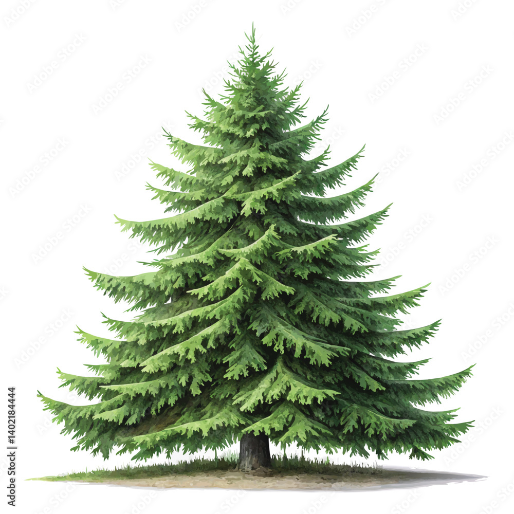 Obraz premium Christmas tree on white background, christmas tree isolated on white
