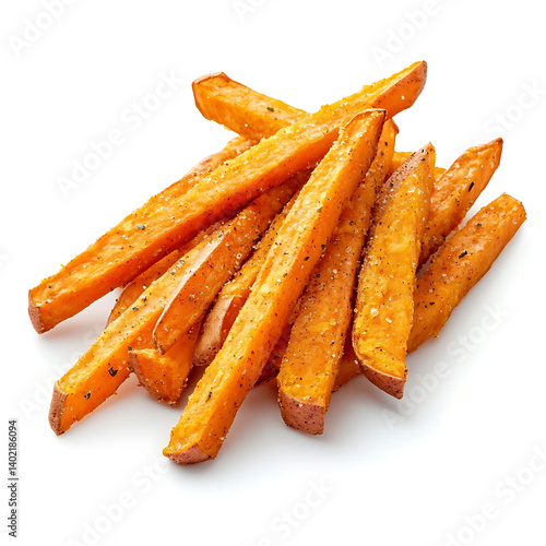 Golden and crispy sweet potato fries with a crunchy, seasoned exterior and a soft, sweet interior