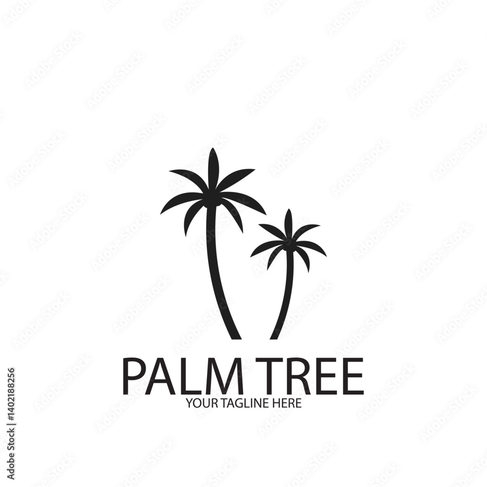 Obraz premium Palm tree summer logo template