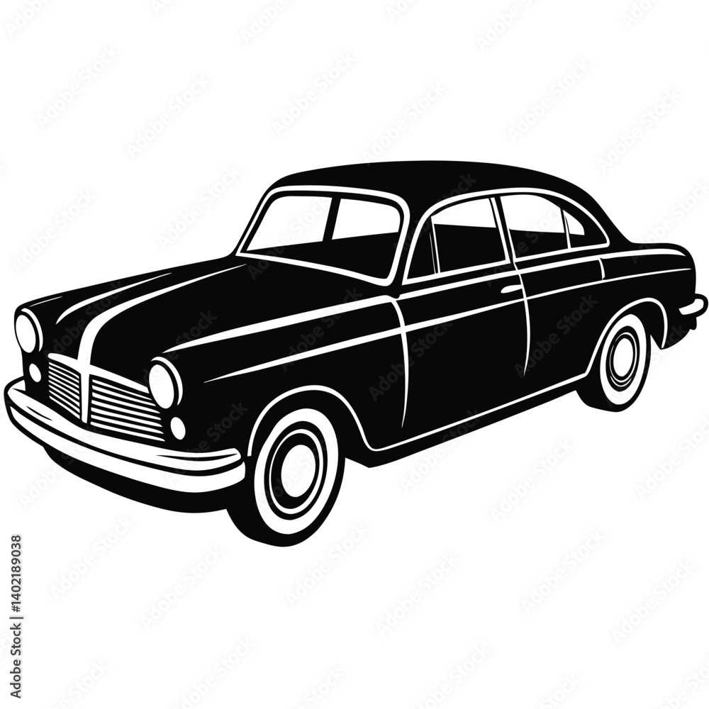 Fototapeta premium vintage sedan silhouette