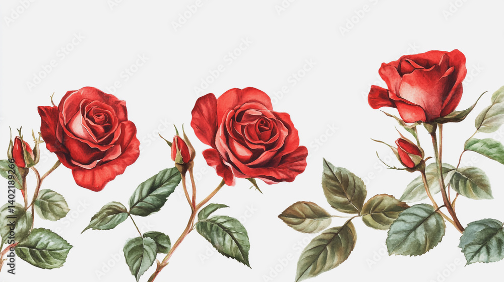Fototapeta premium Elegant wedding invitation card background . Minimal hand painted watercolor botanical flowers texture template background. Design for wedding, vip cover, poster, rsvp moderncard.Valentine's Day