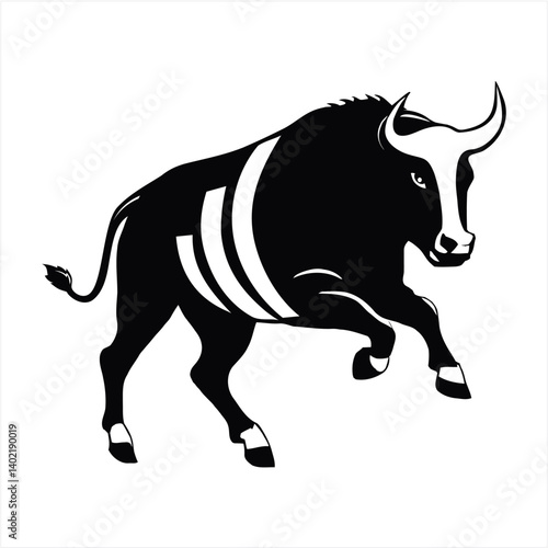 Charging Bull Vector for Finance and Growth