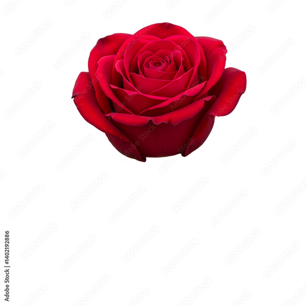 Fototapeta premium Red Rose Flower Image on Transparent background