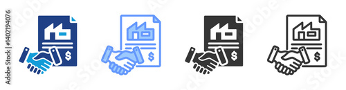 Acquisition icon set multiple style collection