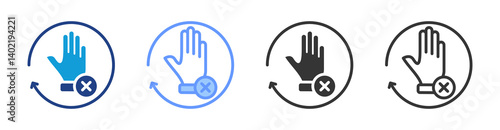 Exclusionary Conduct icon set multiple style collection