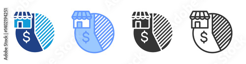 Market Dominance icon set multiple style collection