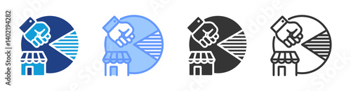 Abuse Of Dominance icon set multiple style collection