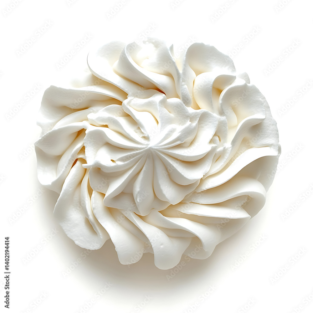 Light and airy meringue cookie with a crisp exterior and soft, marshmallow-like center, isolated white background Light and airy meringue cookie with a crisp exterior and soft, marshmallow-like center, isolated white background
