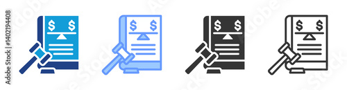 Antitrust Litigation icon set multiple style collection