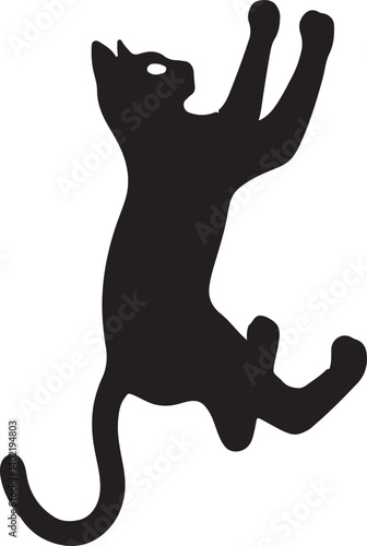 Cat Climbing Wall black silhouette vector, black cat silhouette