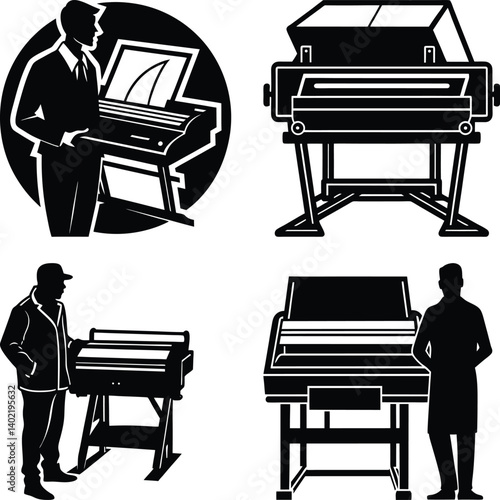  plotter silhouette vector