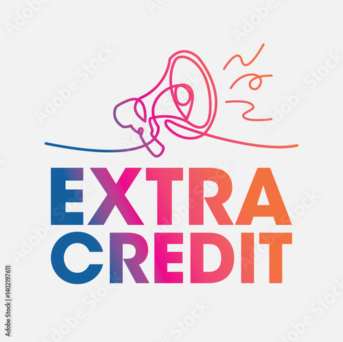 Extra credit sign, label clip art flat design.
