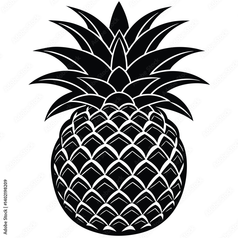 Obraz premium a pineapple with its leaves