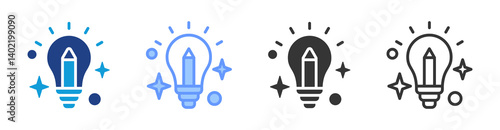 Creative icon set multiple style collection