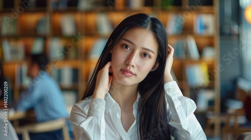 The Woman in Library