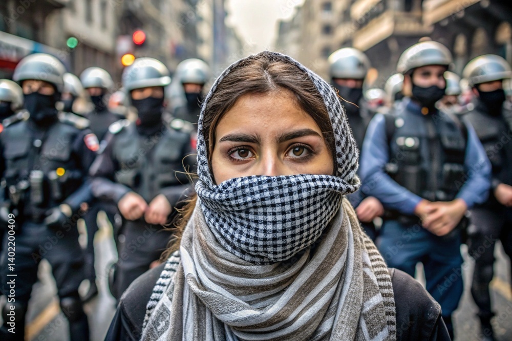 A woman wearing a scarf A woman wearing a scarf