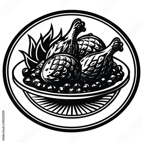 tandoori chicken silhouette