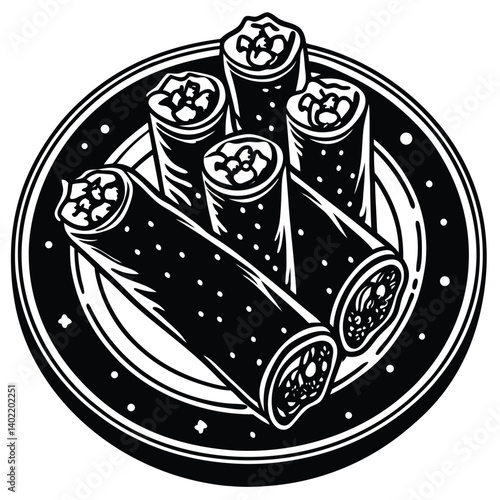 spring rolls silhouette