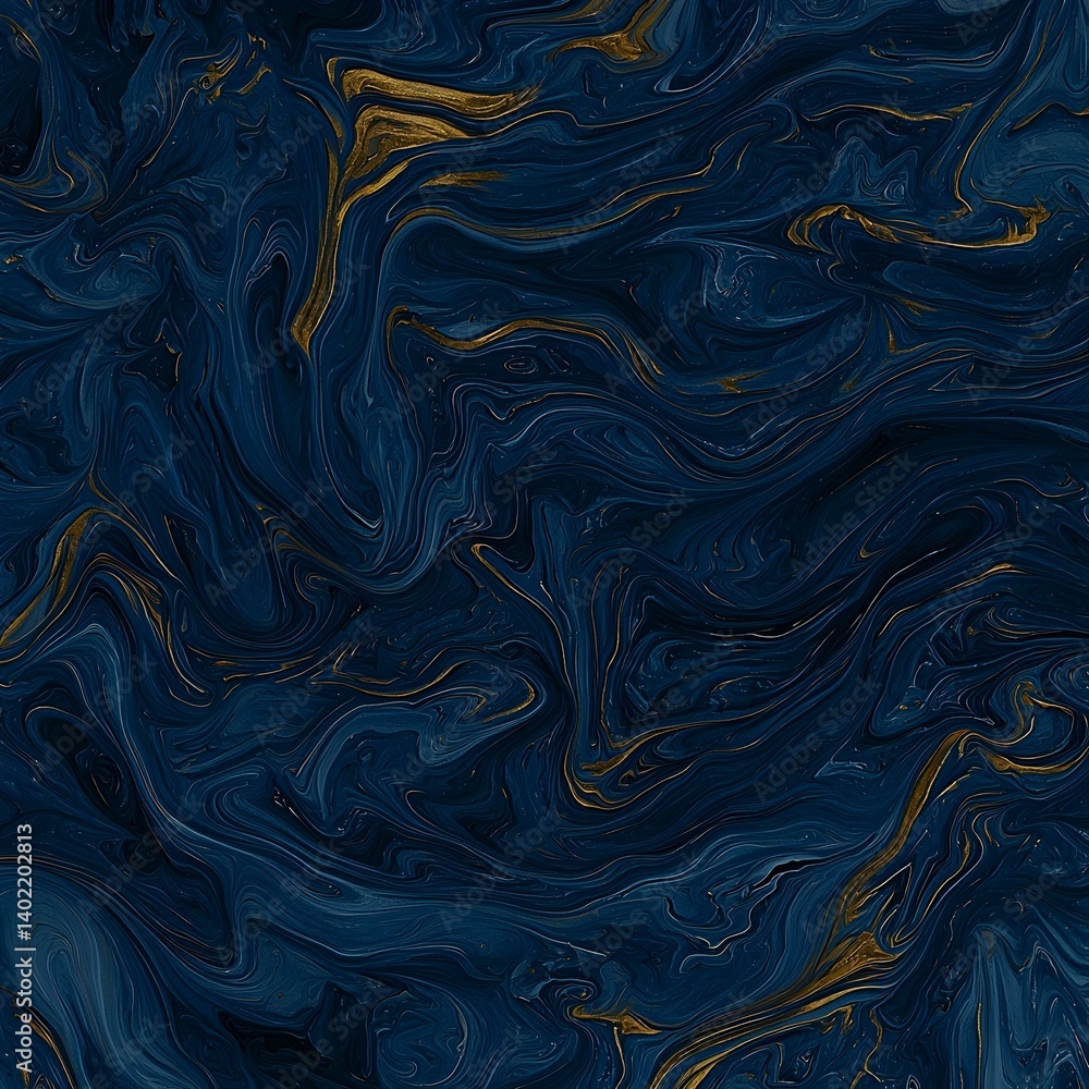 Obraz premium Abstract navy blue and gold marble texture. Perfect for backgrounds, designs, and luxury branding.