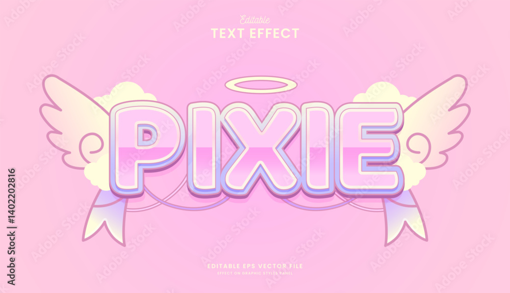 decorative pink pixie editable text effect design decorative pink pixie editable text effect design