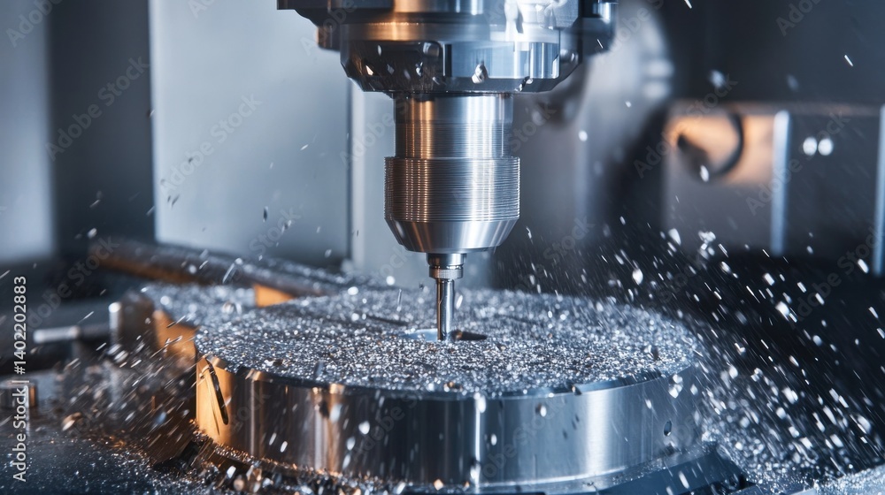 cnc milling machine at work. cnc milling machine at work.