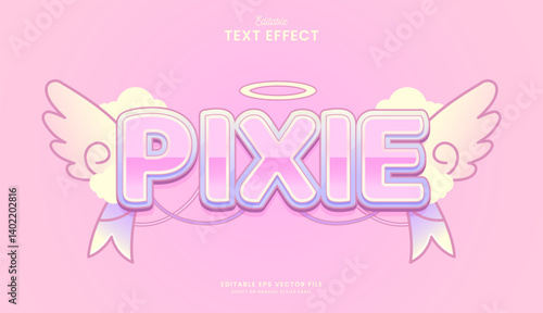 decorative pink pixie editable text effect design