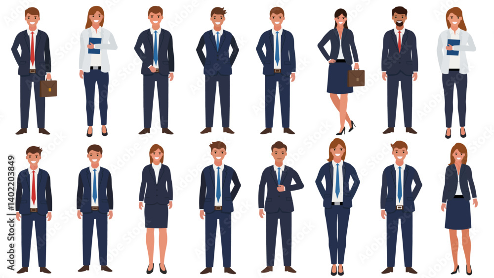 Modern Business Professionals Teamwork Illustration Modern Business Professionals Teamwork Illustration