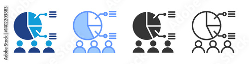 Demographics icon set multiple style collection