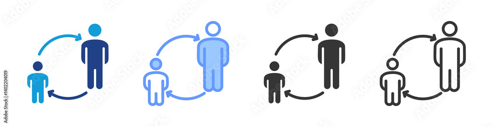 Age Distribution icon set multiple style collection Age Distribution icon set multiple style collection