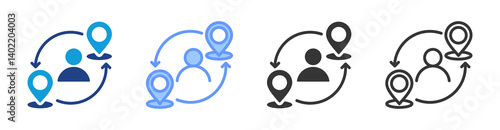 Migration icon set multiple style collection