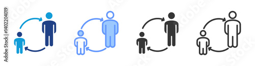 Age Distribution icon set multiple style collection
