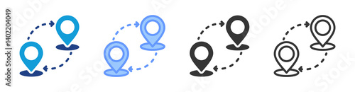 Emigration icon set multiple style collection