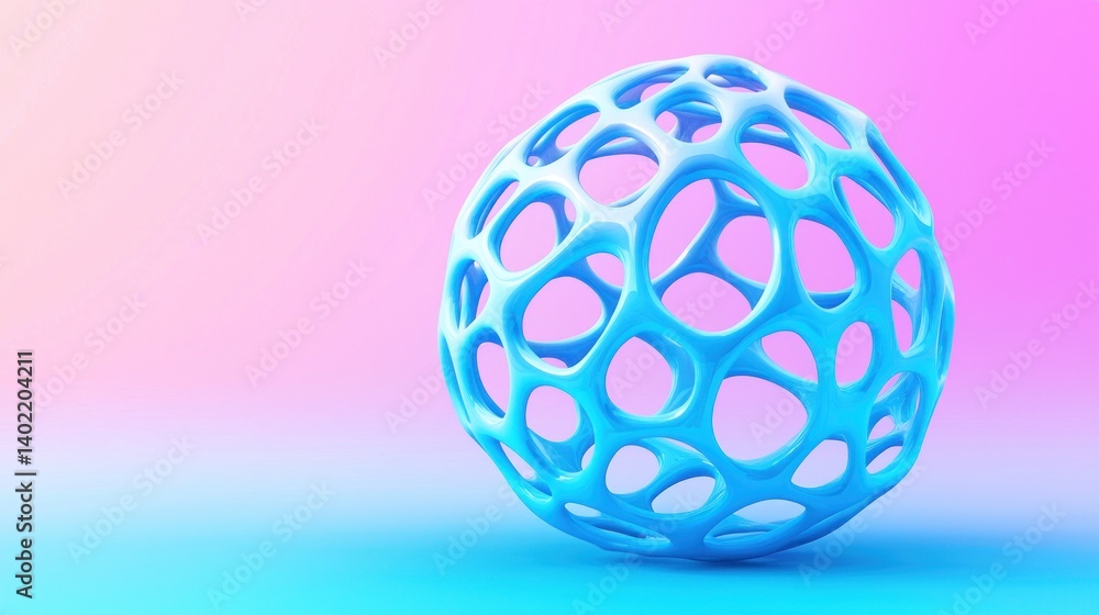Abstract 3D Rendered Sphere in Pastel Colors Abstract 3D Rendered Sphere in Pastel Colors