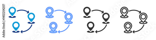 Migration Patterns icon set multiple style collection
