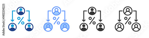 Dependency Ratio icon set multiple style collection