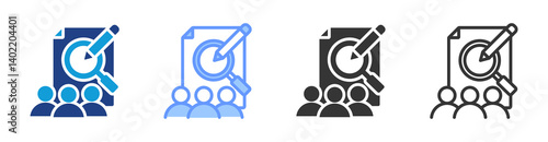 Population Survey icon set multiple style collection