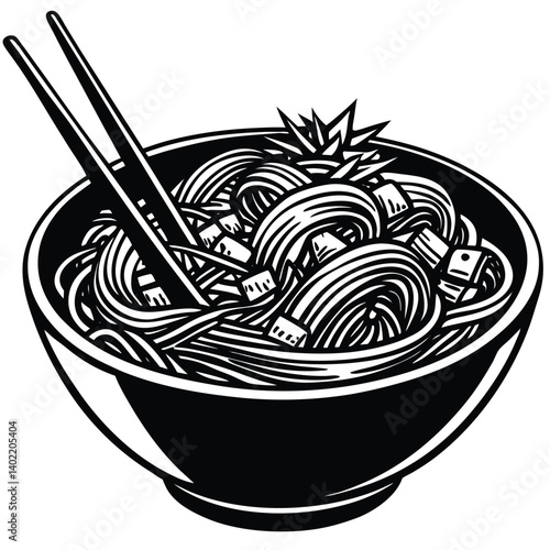 chow mein silhouette