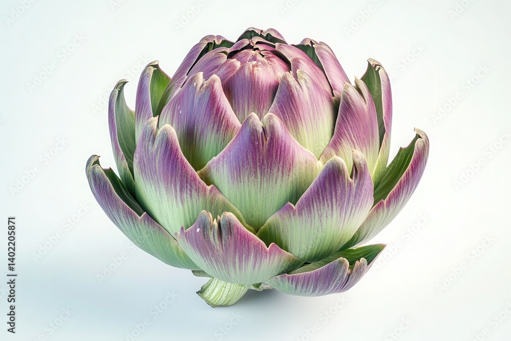 Fototapeta premium Close up of artichoke flower on white background