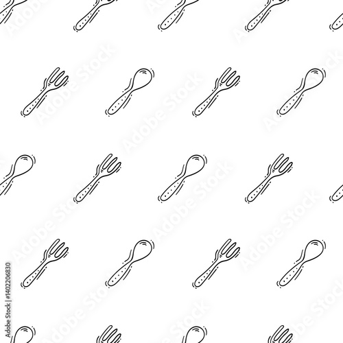 kitchen utensil pattern. kitchenware seamless pattern. doodle cooking utensil seamless pattern. doodle kitchen background