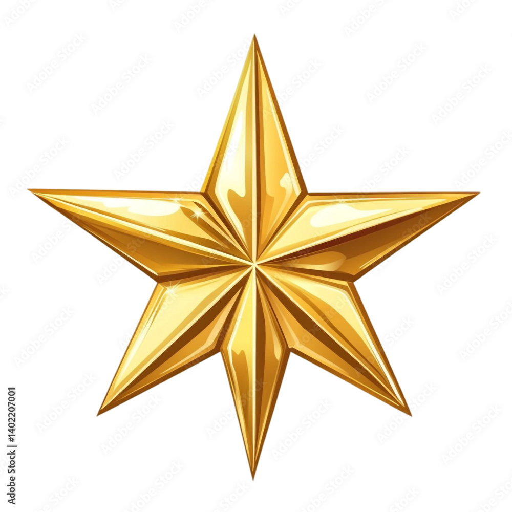 Obraz premium Golden star shining brightly award success celebration