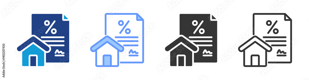 Mortgage icon set multiple style collection Mortgage icon set multiple style collection