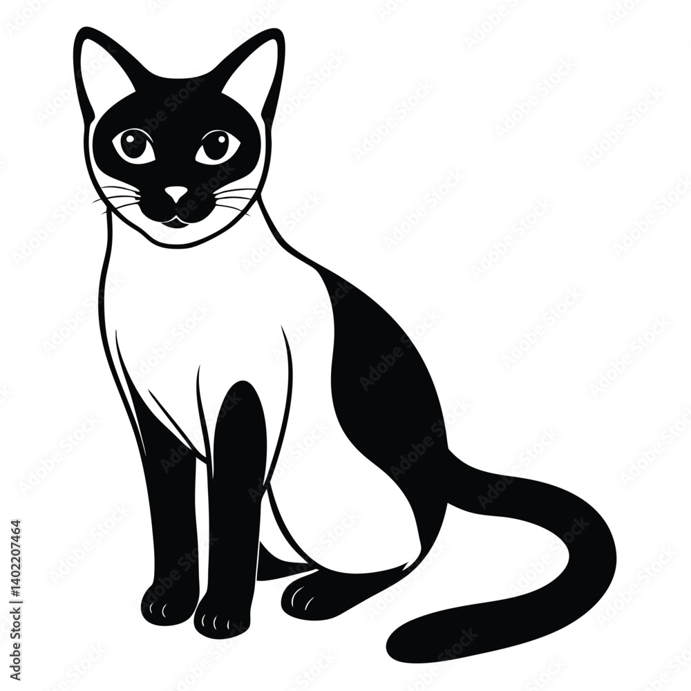 Obraz premium siamese cat vector