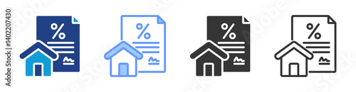 Mortgage icon set multiple style collection