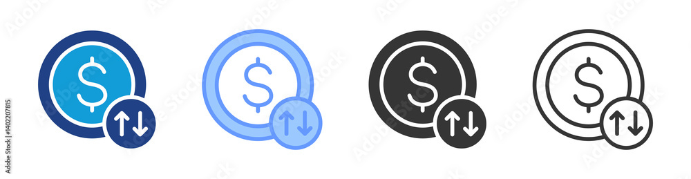 Obraz premium Cash Flow icon set multiple style collection