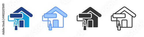 Renovation icon set multiple style collection