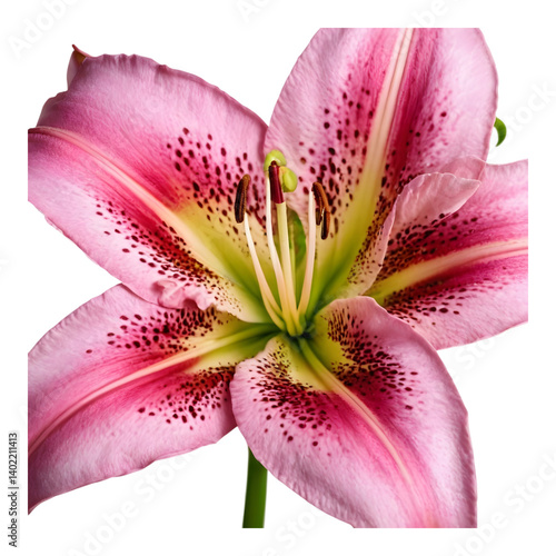 Pink stargazer lily flower in bloom
