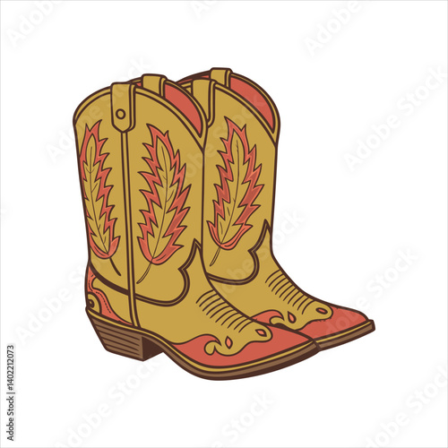  Cowboy Boots Clipart – Western Rodeo Footwear Vector