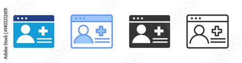 Patient Portal icon set multiple style collection